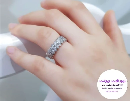 انگشتر نقره زنانه ایتالیایی نگبن مخراج کاری وزن 5.5 کد 0417